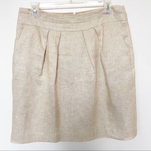 Talbots Khakki Metallic Linen Skirt